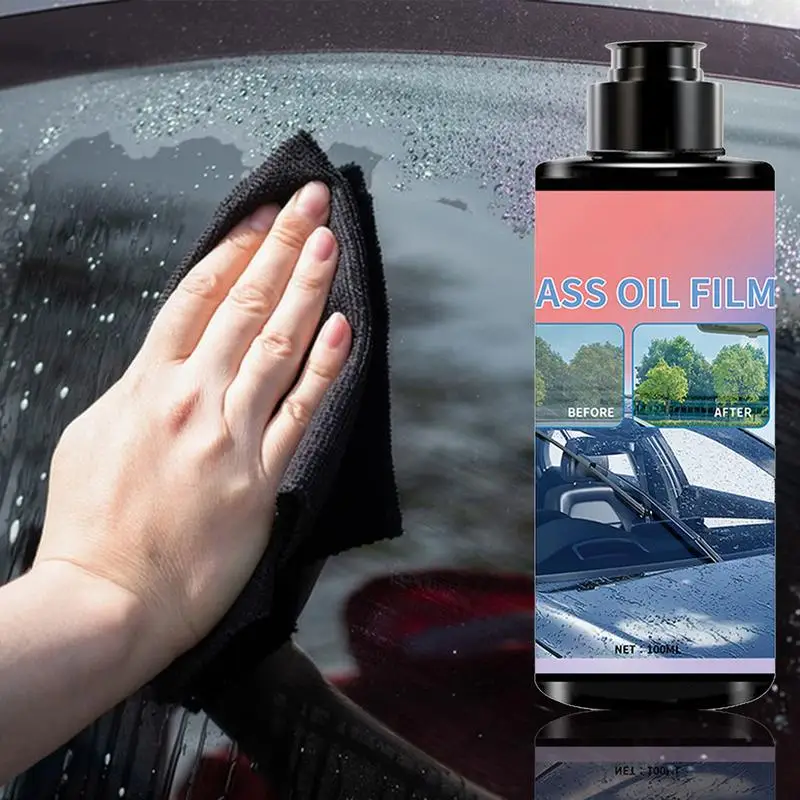 

Car Glass Oil Film Cleaner 100ml Car Glass Oil Film Stain remover Clarity Includes Sponge vehicle water spots Removing Paste Str