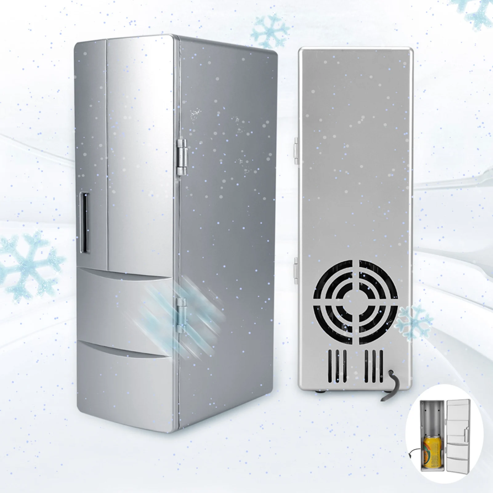 Refrigerator Mini Usb Fridge Freezer Cans Drink Beer Cooler Warmer Travel Refrigerator Icebox Car Office Use Portable