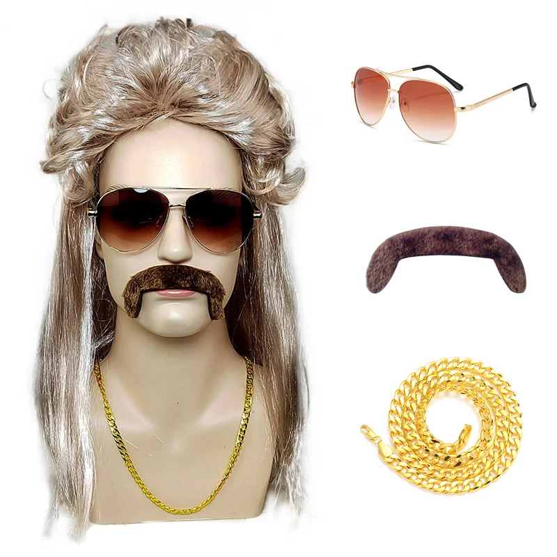 Factory wholesale with good price of 70S rock mullet party wig