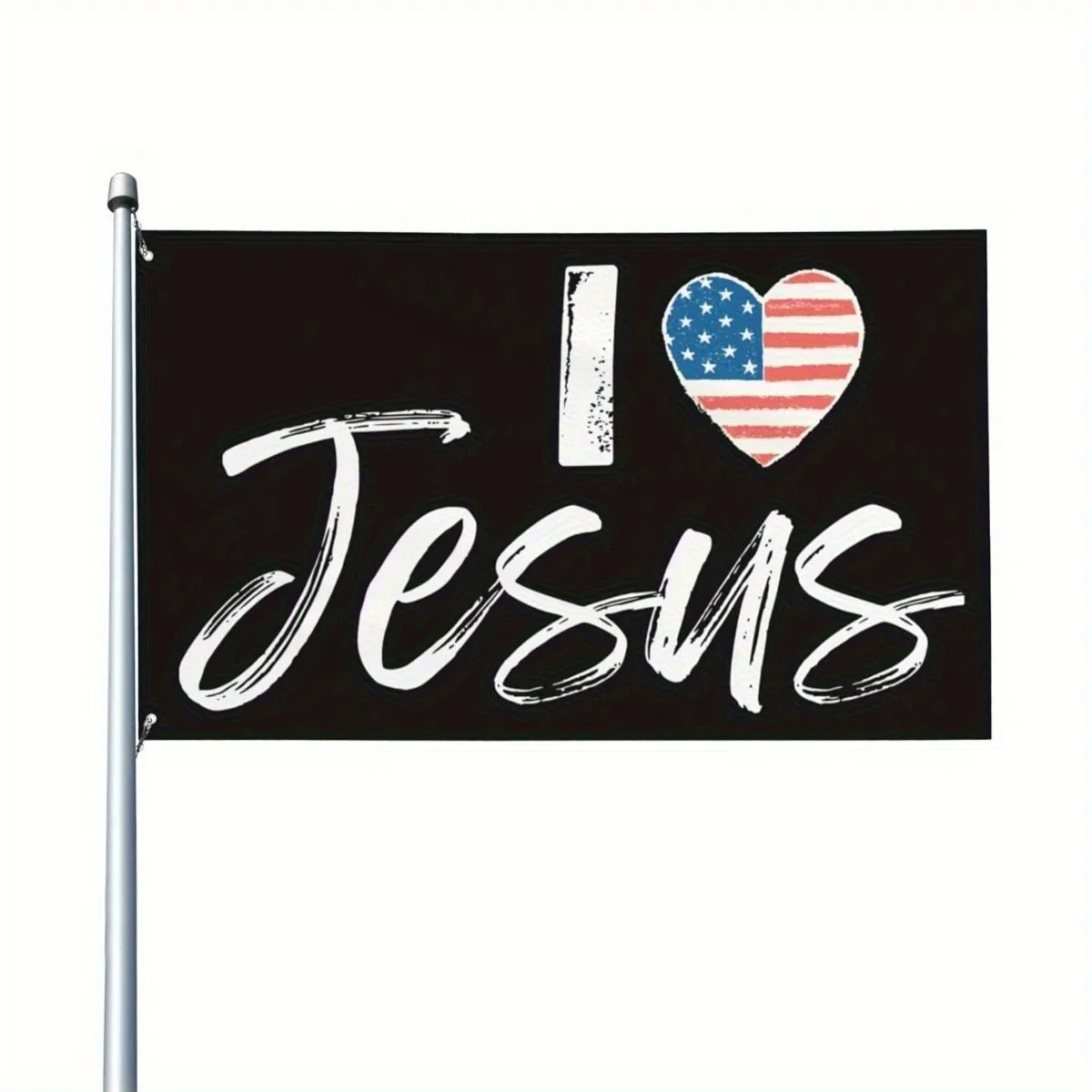 I Love Jesus Christian Flag American Flag Heart Religious Yard Decor Durable Outdoor Banner