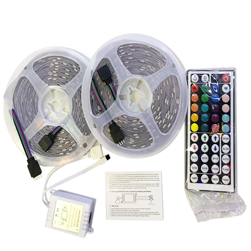 

New 10 Meter Led Strip Light 3528 RGB Waterproof Remote Controller 44 Keys Plate Color Random