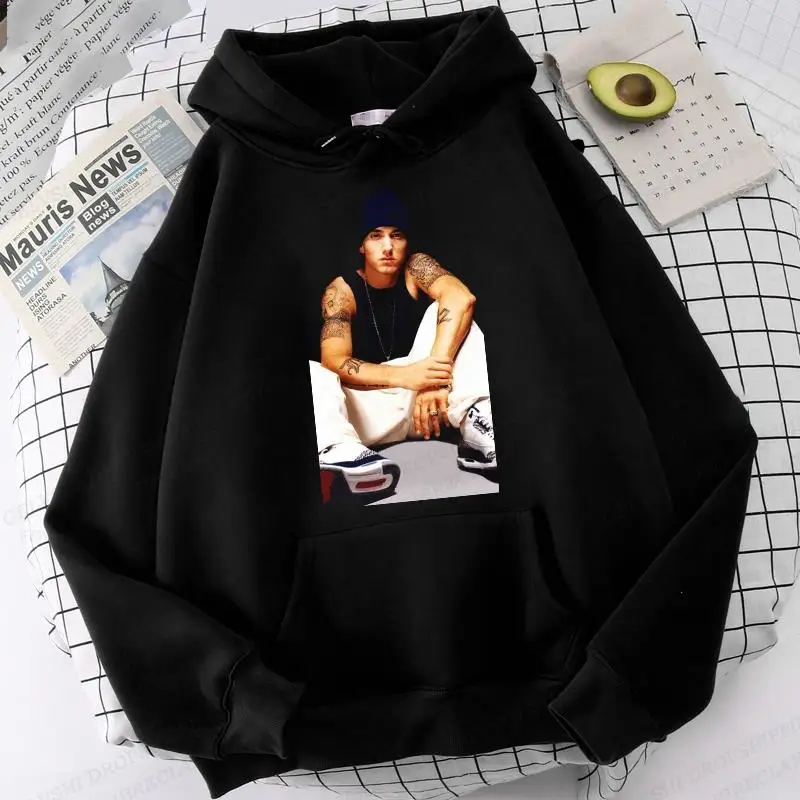 2023 Nieuwe Eminemprint Hoodie Heren-En Damesgeprinte Herfst-En Winterhoodie Heren Hiphop Hoodie Heren Rap Kleding