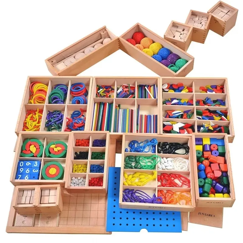 

Montessori Teaching AIDS 15 Sets of Authentic Educational Wooden Toys
