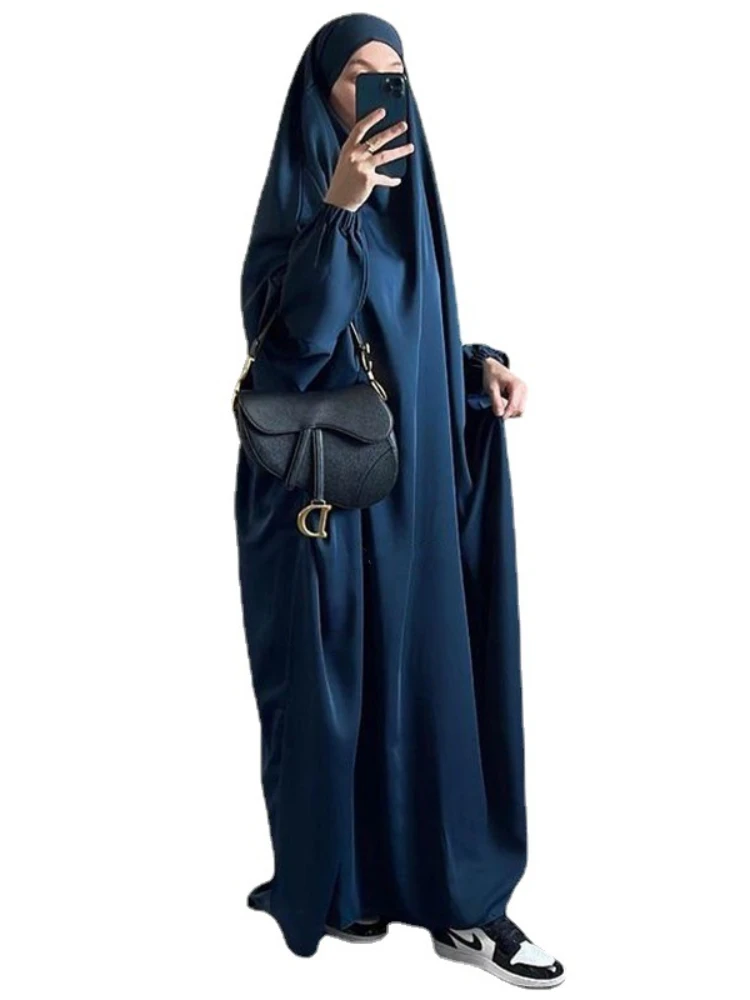 

Ramadan One Piece Long Khimar Abaya Muslim Women Dress Prayer Garment Dubai Saudi Prayer Dress Maxi Loose Robe Eid Niqab