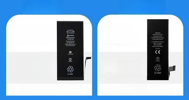 아이폰 12/11/X/8/7/6s/5s용 6980mAh 고용량 배터리, 장시간 지속되는 리튬이온 교체 배터리