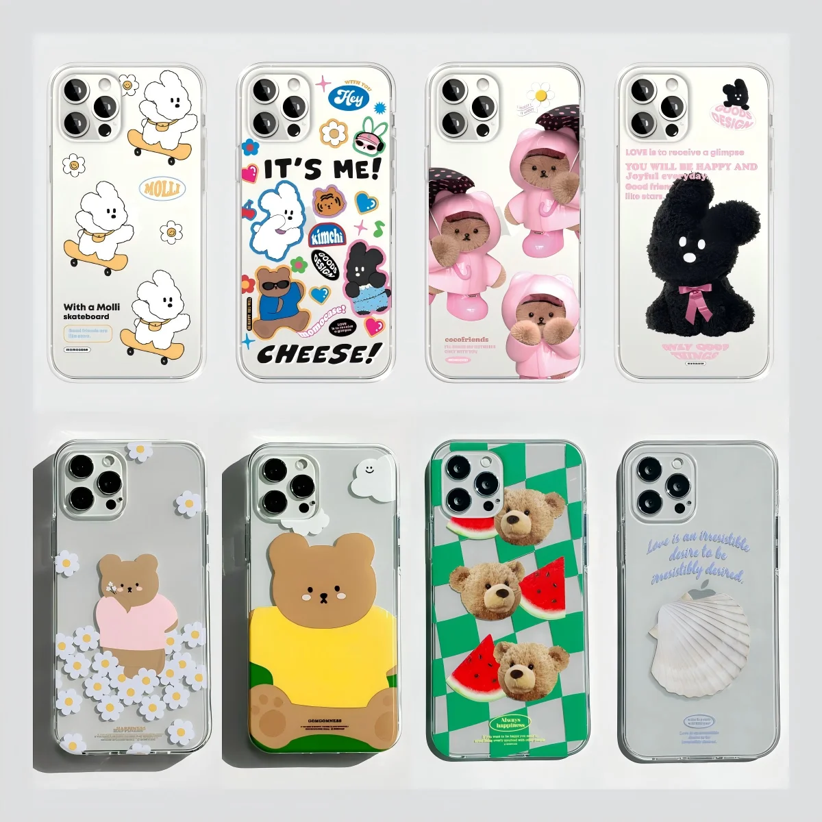 Y2K Ins Korean Stickers Phone Case For Samsung Galaxy S26 S25 S24 S23 S22 S21 S20 FE Note20 Note10 Edge Plus Ultra Lite 5G Clear