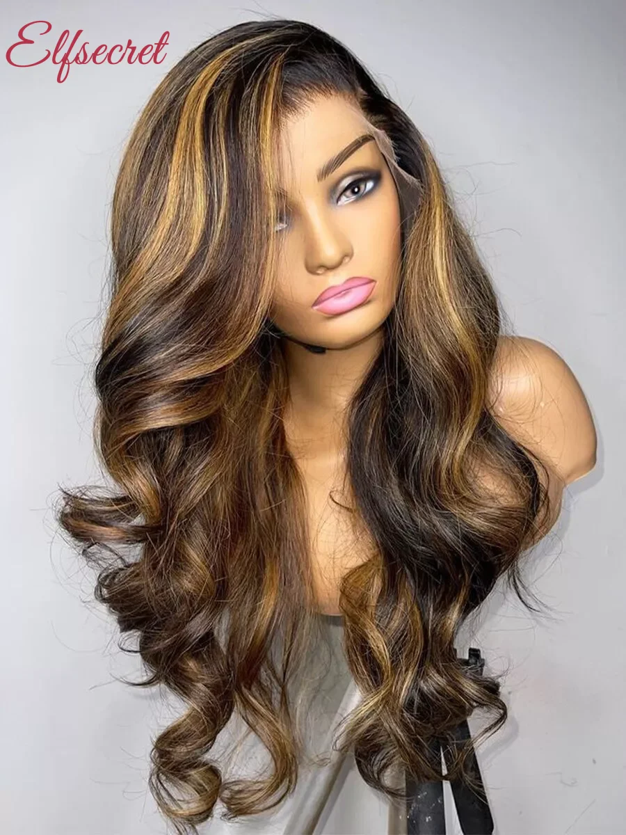 Highlight Body Wave 13x6 Lace Front Human Hair Wigs 13x4 Honey Blonde Lace Frontal Wig Brazilian Bleached Wigs Preplucked