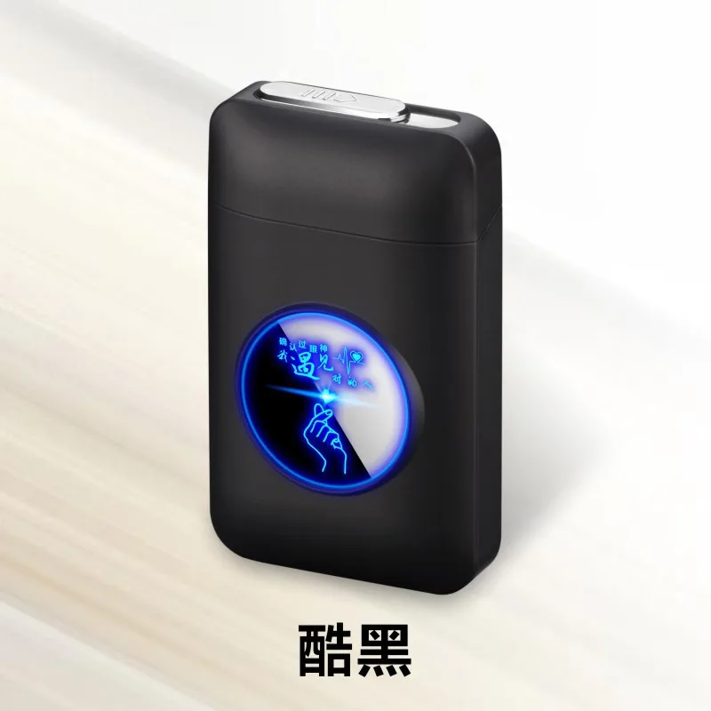 Personalized LED Light Screen Cigarette Box Electronic Cigarette Lighter USB Charging Lighter Logo Wholesale view 5