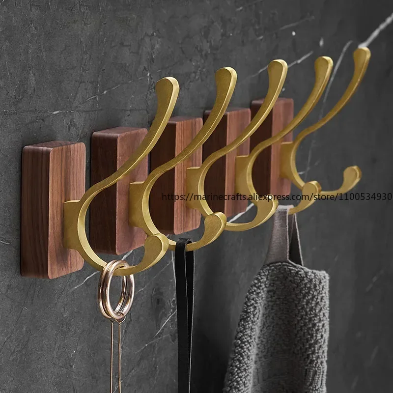 

Vintage Wall Wooden Hook Coat Decorative Key Holder Hat Scarf Handbag Storage Hanger Glue Sticky Hooks Bathroom Rack Organizer