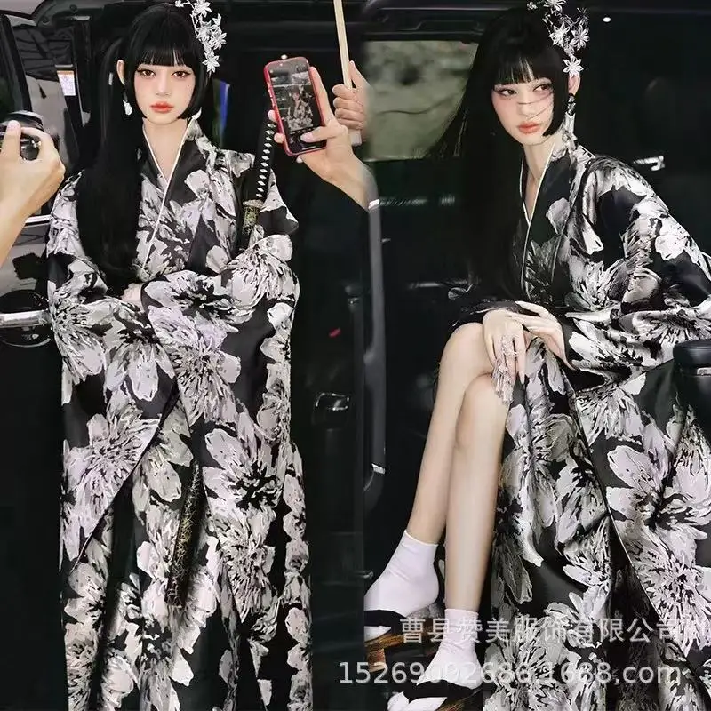 New kimono traditional Japanese Yukata photo tour girls improved elegant retro Japanese kimono