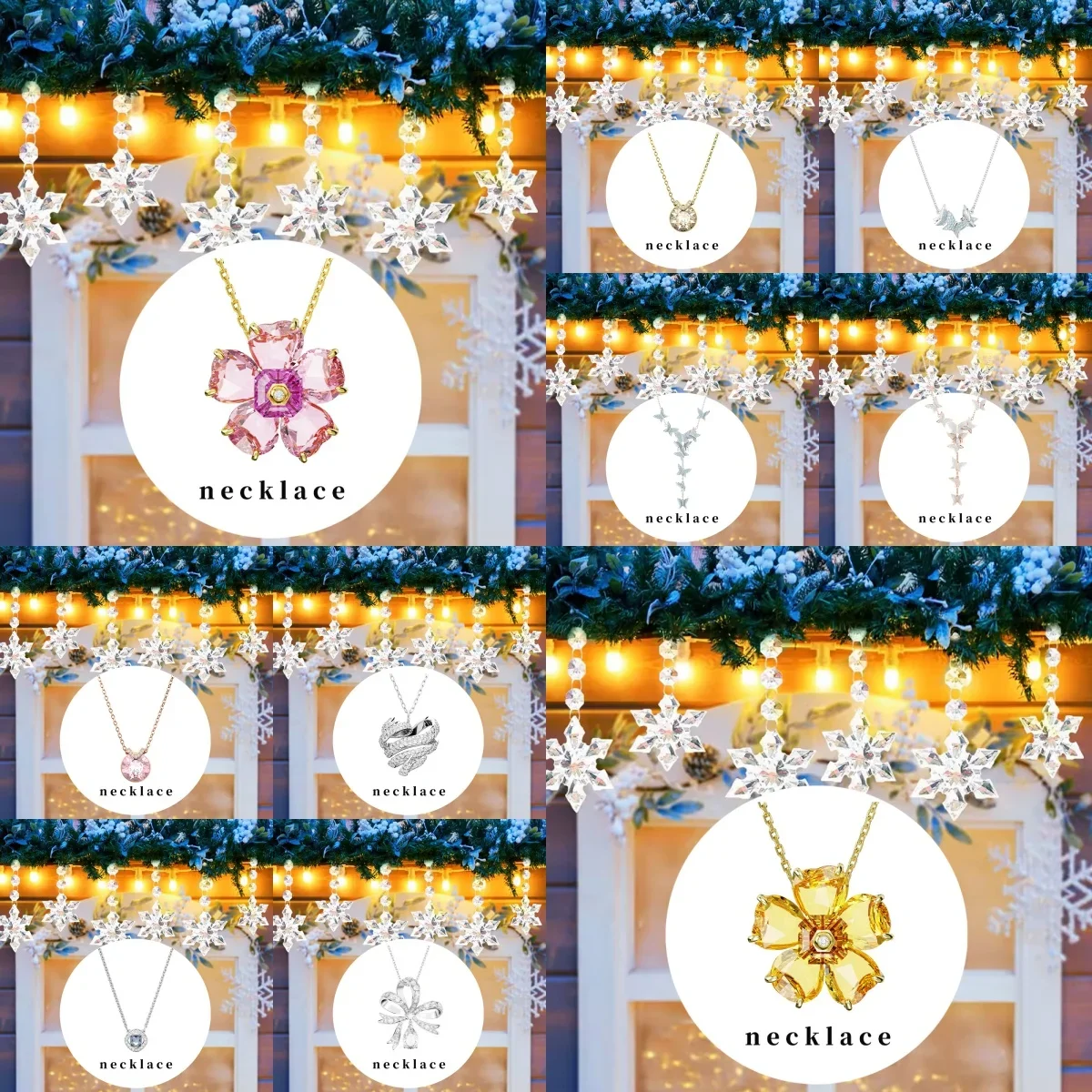 

2025 New Christmas Decoration Christmas Ornament Pendant SW Necklace Classic Series Style Women's 14