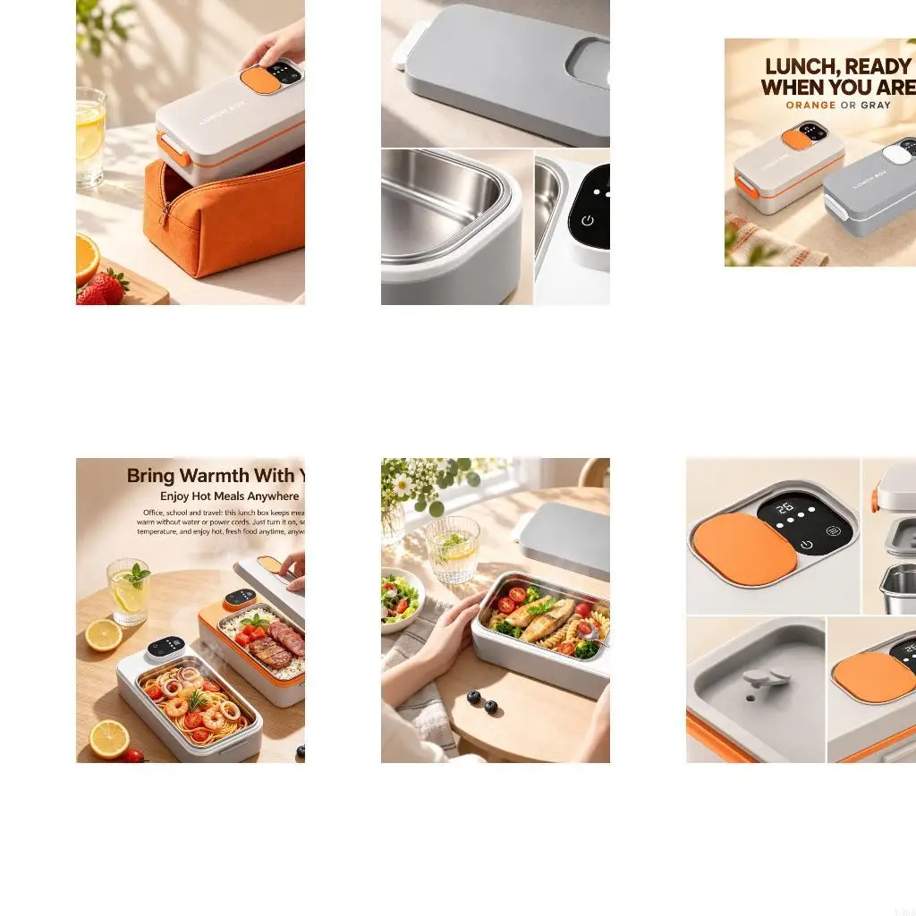 Heated Container with Rechargeable Battery, No Added-Water Step, Top Display, and Removable 304 Steel Insert Y5GB