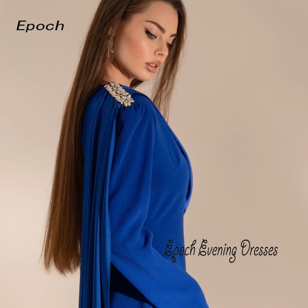 Вечерние платья Epoch فساتين مناسبة رسمية Элегантное платье с длинными рукавами и украшенными кристаллами О-образным вырезом Коктейльные платья для выпускного вечера