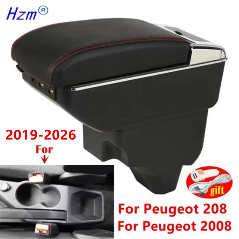 Armlehnenbox für Peugeot 208, Armlehne für Peugeot 2008, 2019-2024, Aufbewahrungsbox, spezielle Nachrüstteile, Innenraum-Autozubehör
