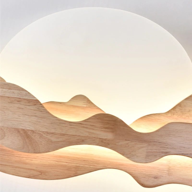 Chinese Creative Solid Wood Wall Lamp For Teahouse Meeting Room Restaurant Background Decorative Lighting Personality Wall Light