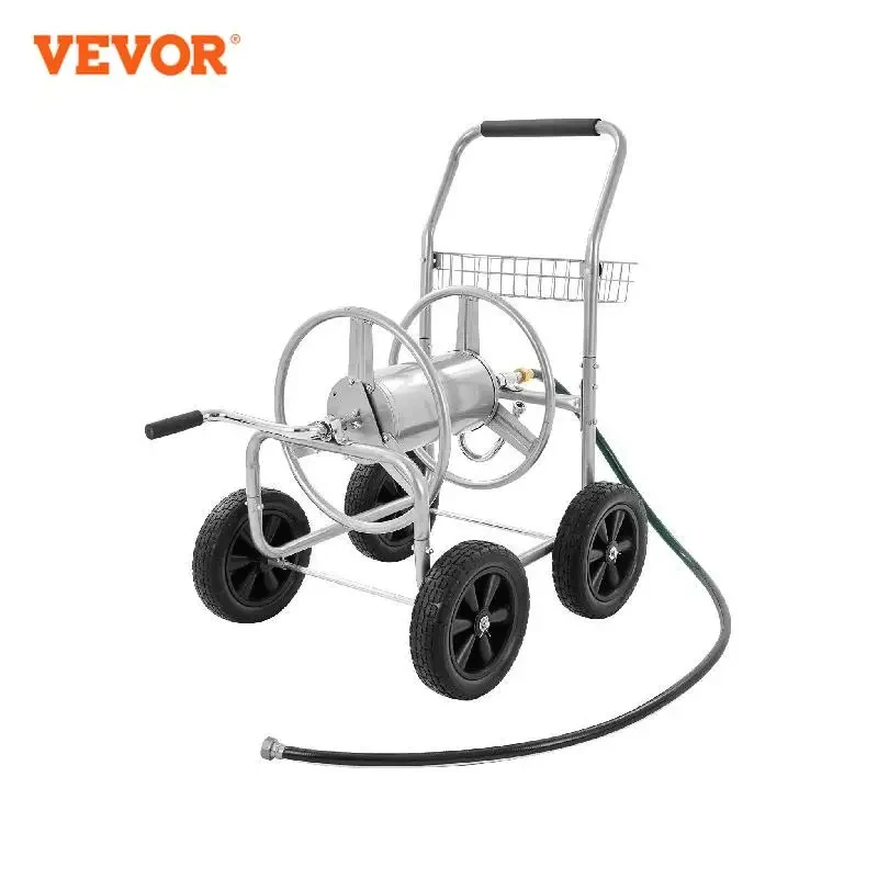 

VEVOR Hose Reel Cart Hold Up to 300 ft of 5/8’’ Hose Garden Water Hose Carts Mobile Tools with 4 Wheels Powder-coated Steel