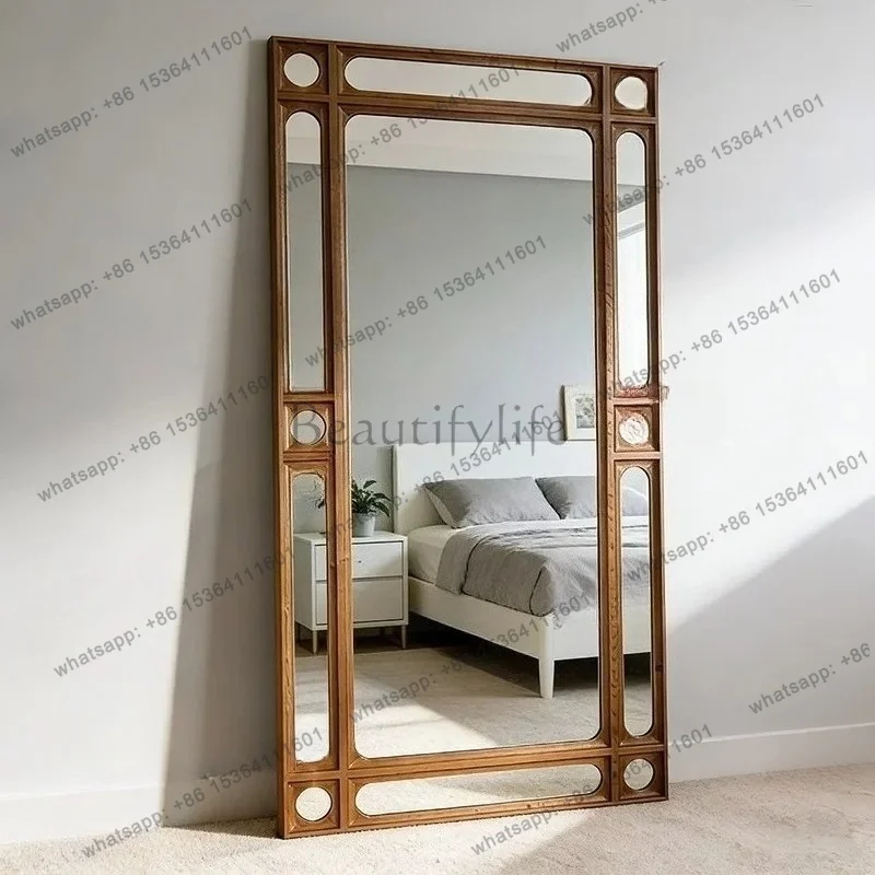 zj.a17 French retro full-body mirror American entrance entrance living room floor-to-ceiling mirror wall-mounted European cloakr