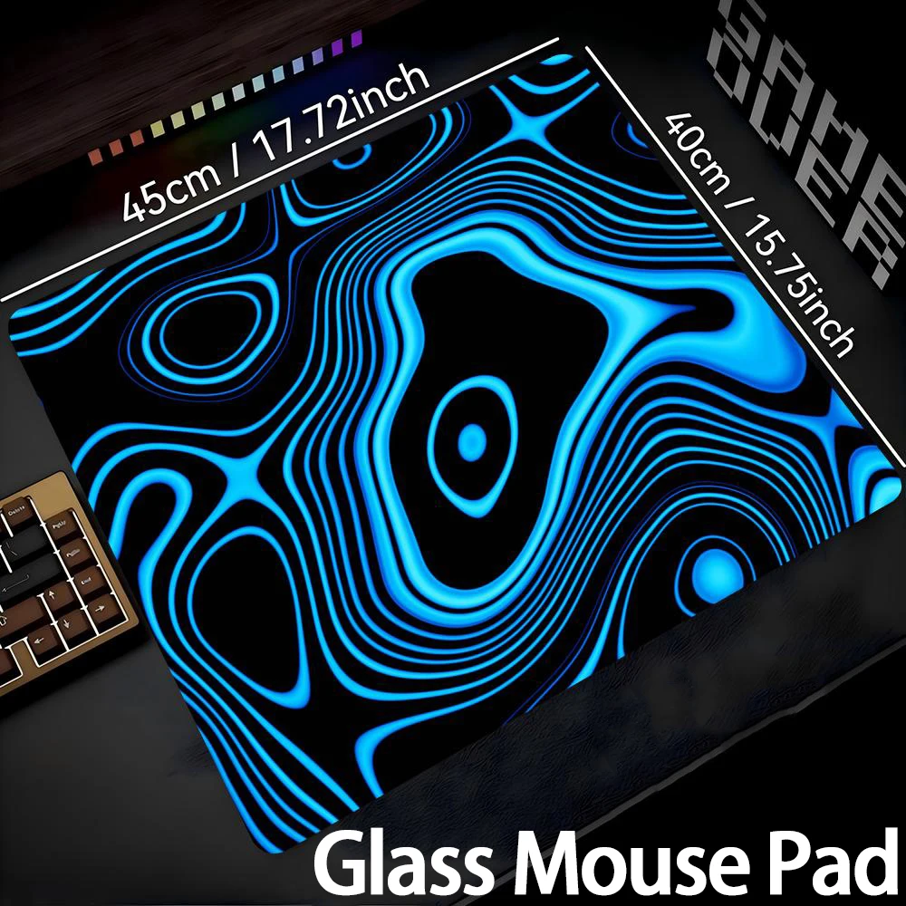 

Luxury Fluid Glass Mouse Pad Tempered Smooth Keyboard Pad Upgraded E-sports Gaming Mouse Pad Accessories Customizable Pattern