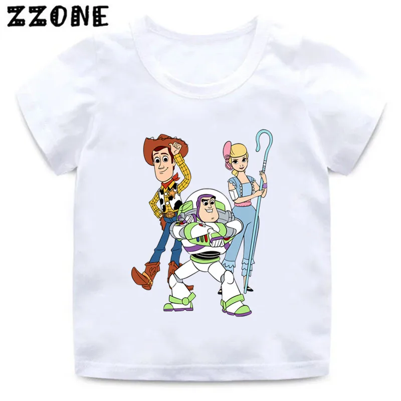 Toy Story Buzz Lightyear Woody Stampa Cartoon Bambini T-shirt Divertenti Vestiti per ragazze Neonati maschi T-shirt Estate Bambini Top, ooo5811