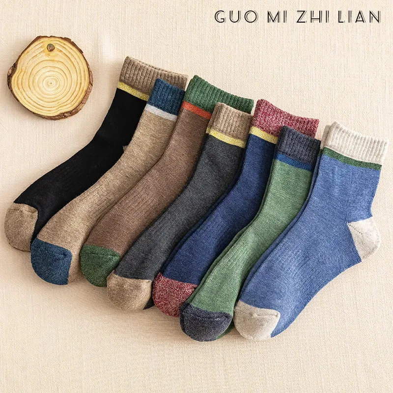 New Warmth Thickening Unisex Socks, Many Colors Are Available, Casual, Simple and Versatile Business 100 Cotton Men