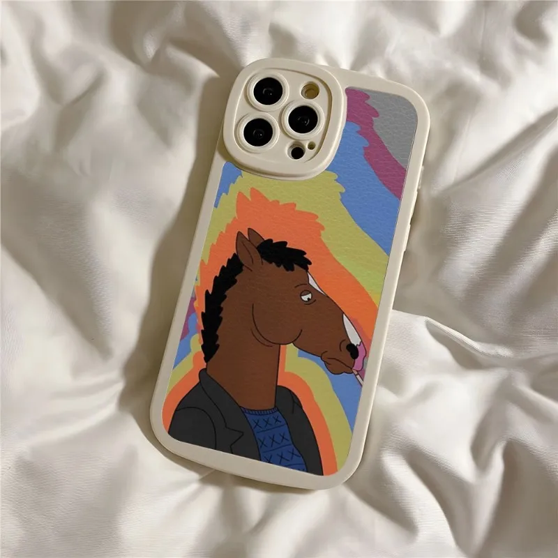 Cartoon B-boJack Horsemans Phone Case For IPhone 11 14 12 13 Pro Max Mini Xs X Xr 7 8 Plus SE2020 Leather Fundas Telefoon Cover