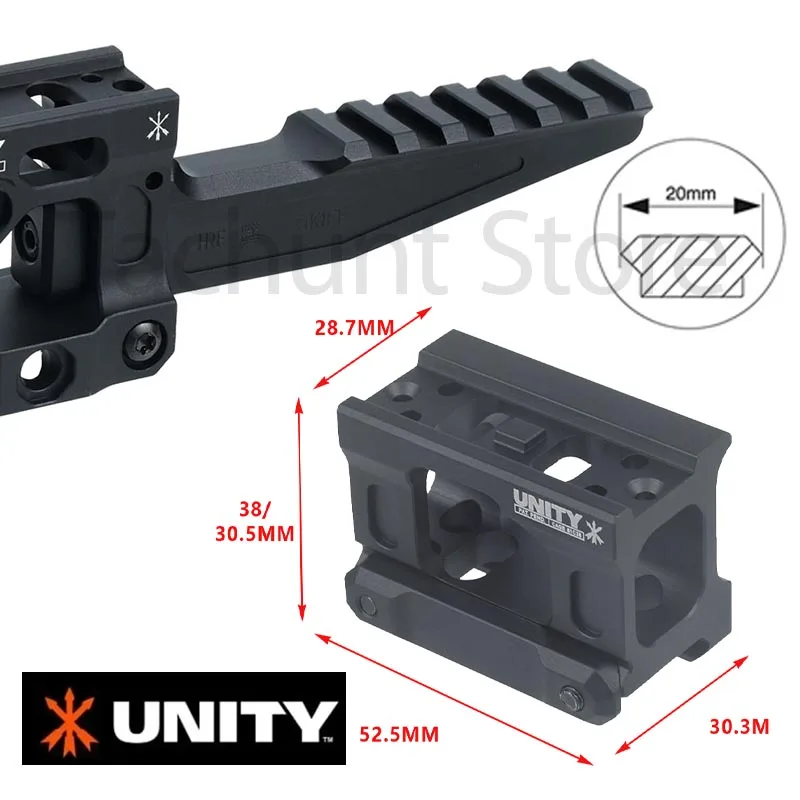 UNITY FAST FTC OMNI Magnifier Riser Mount HRF SKIFF Riser Mount Fast 2.26" 2.91" Scope Sight 6 Slots Picatinny Rail Airsoft