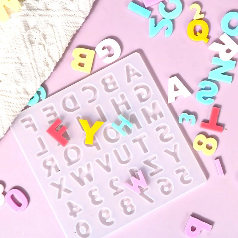 Diy molde conta-gotas de cristal pequeno quadro inteiro número carta molde inglês carta pingente molde de silicone