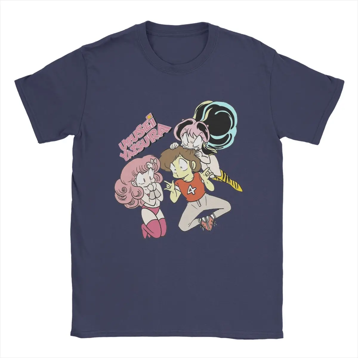 Camisetas LUM X RAN X ATARU Urusei Yatsura para hombres, camisetas de algodón impresionantes de Anime, camiseta de manga corta con cuello redondo, camisetas recién llegadas