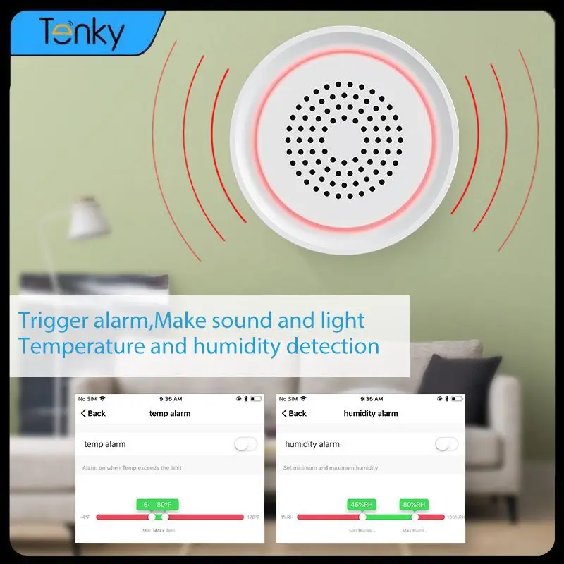 Wireless Human Body Sensor Smart Life Tuya Smart Temperature And Humidity Sensor Wifi Intelligent Monitoring 3 In 1 App Remote