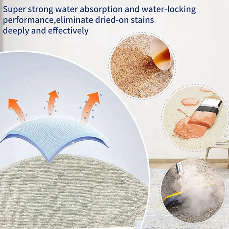 Lavável Mop Pano para Viomi Alpha 2 Pro Robot Aspirador de pó, Acessórios de Substituição, Mop Pads, 12Pcs