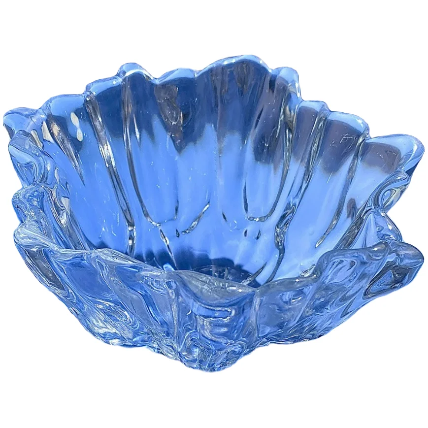 Juego de 2 Cuencos de Cristal Coral para Ensalada, Plato de Frutas Lotus, Bandeja de Postres, Utensilios de Comedor de Cristal de Color Puro para Uso Doméstico