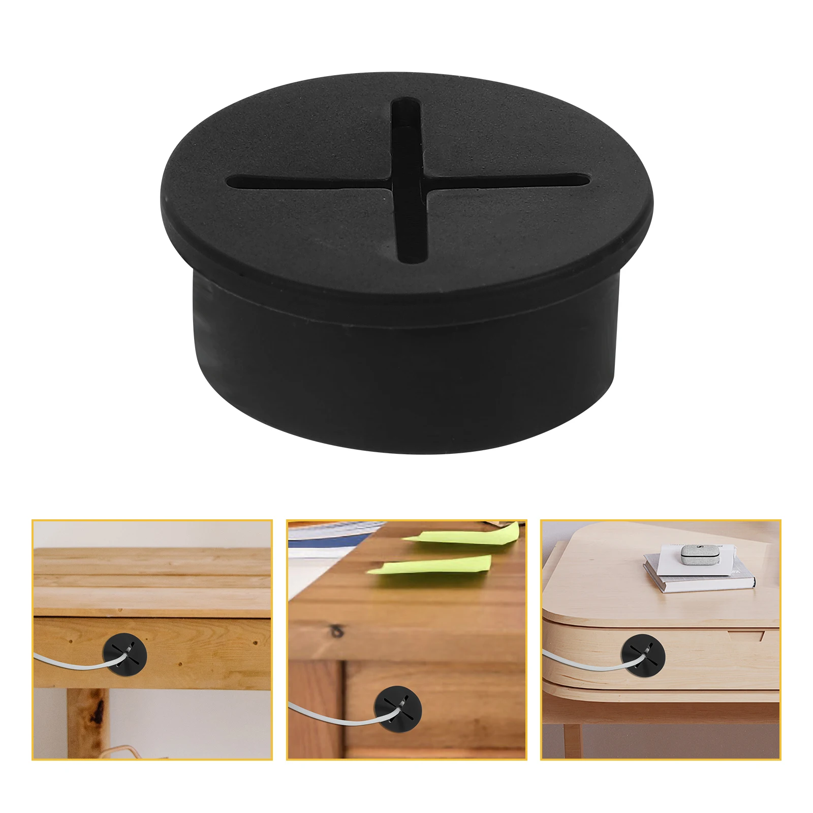 

20 Pcs Dust-proof Wire Plug Desktop Hole Cover Grommet Protector Work Furniture Cable Cabinet Soft Rubber and Plastic Round