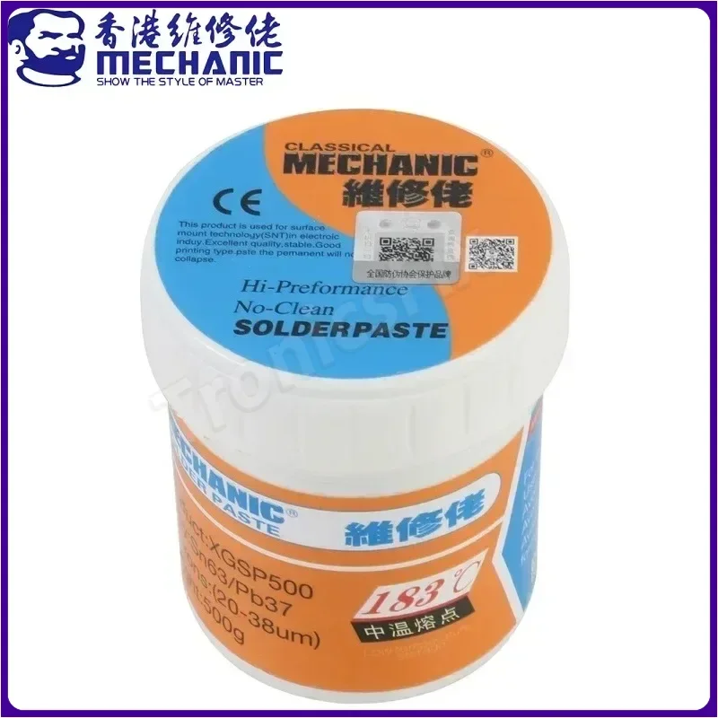 MECHANIC 500g Lead-Free Environmental Solder Tin Paste 183℃ Melting Point Soldering Flux PCB BGA Circuit Board SMT Repair Tools