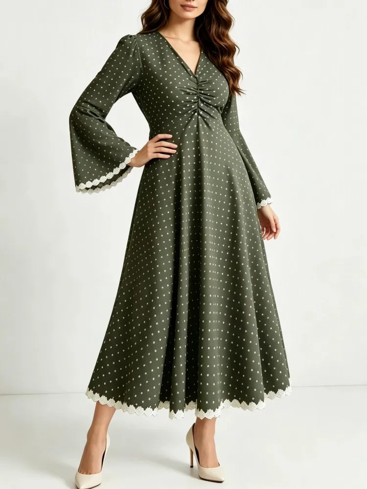 XL-4XL Plus Size Women Clothes Dresses Spring Autumn Robes Long Sleeve Street Style Casual 3XL 4XL Big Size Dress Oversized