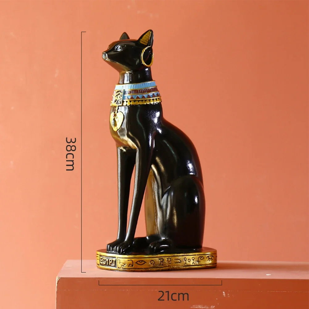 

High Quality Candle Holder Statue Home Decoration Resin Tabletop Art Craft Collectible Decorativ Egyptian Cat Shape