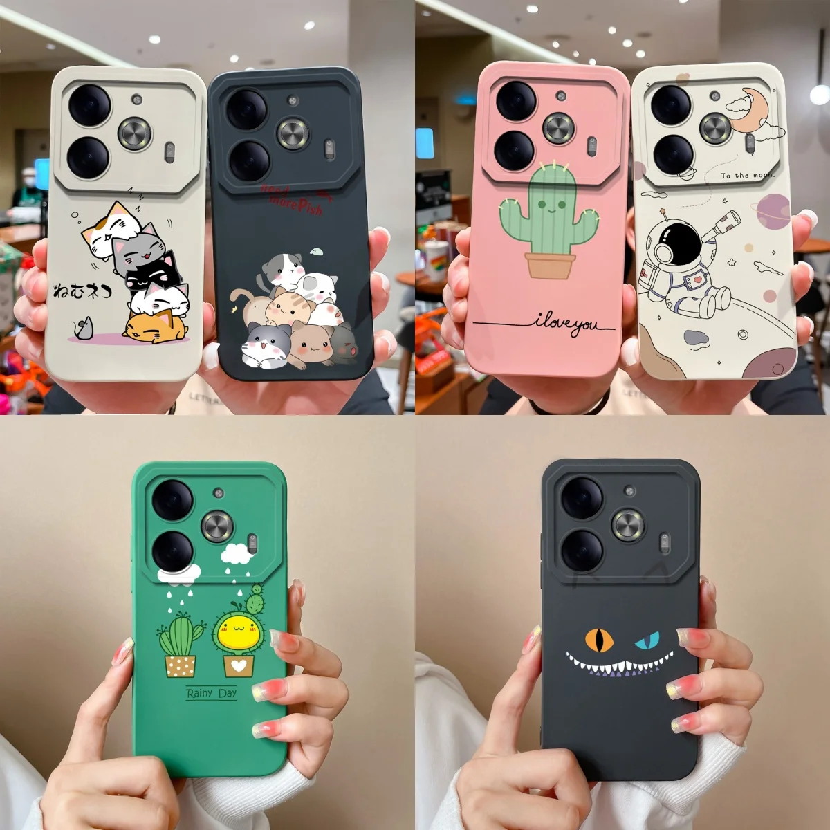 

Чехол для Tecno Pova 6 Pova 6 Pro с милым котом, жидкий силикон, прочный, простой, задняя крышка для Tecno Pova6 Pova6Pro, чехол Funda