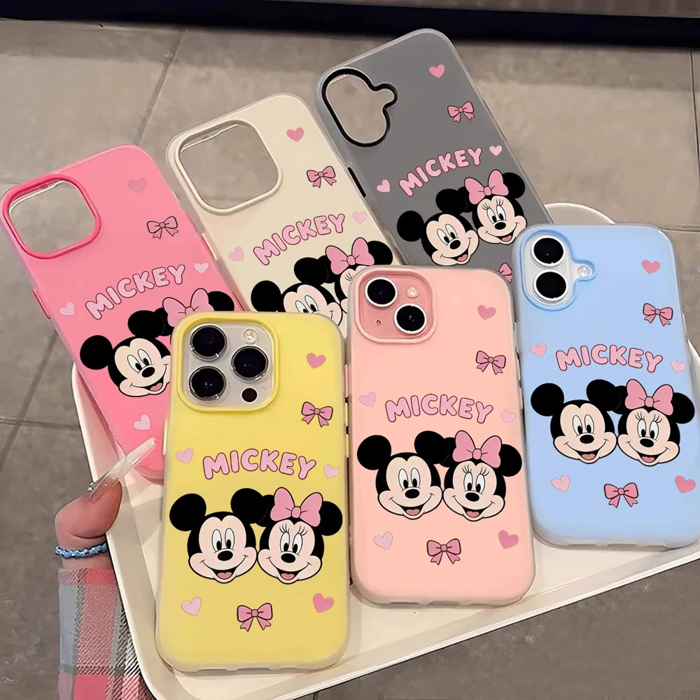 Funda de teléfono Mickey Minnie Mouse para Google Pixel 10 9 8A 8 7A 7 Pro XL 2 en 1, cubierta suave con sensación de piel mate