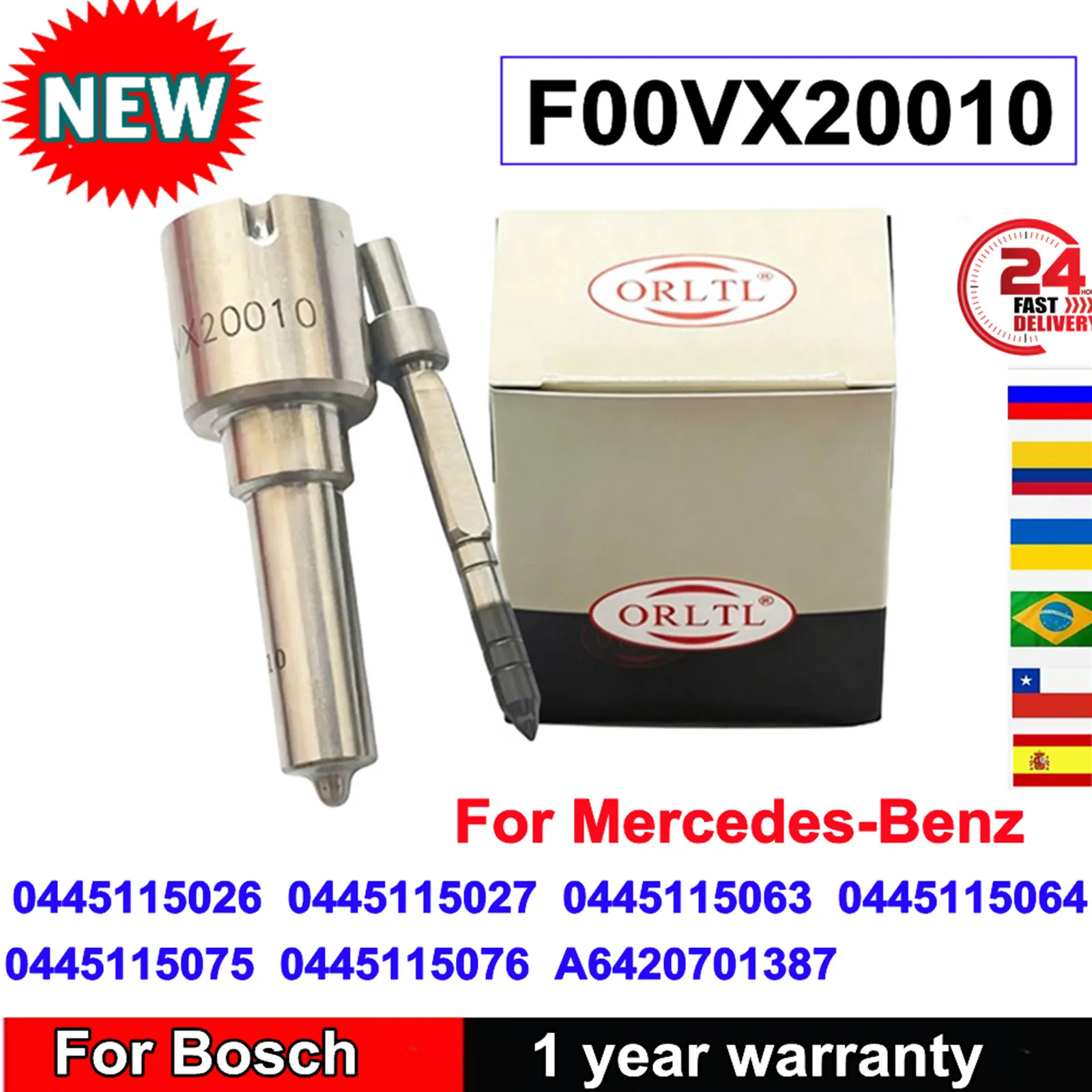 

F00VX20010 Дизельное пьезоэлектрическое сопло для Mercedes-Benz 0445115076 A6420701387 0445115026 0445115027 0445115063 0445115064 0445115075