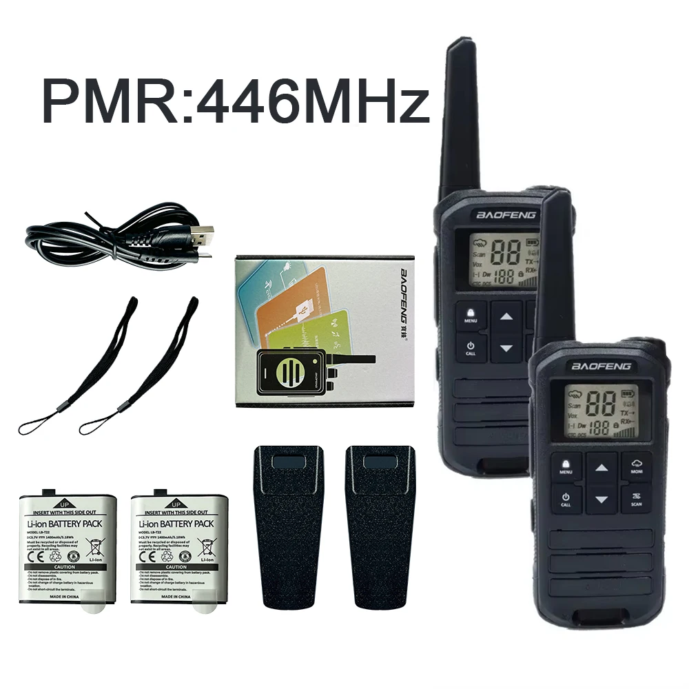 

Baofeng Official Store 2Pcs FR-22A F22 Mini Walkie Talkie PMR FRS Portable Kids Two Way Radio Type-C Charger for Camping Trip