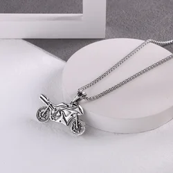 Punk stainless steel box chain necklace cool motorcycle pendant men's long sweater chain couple accessories