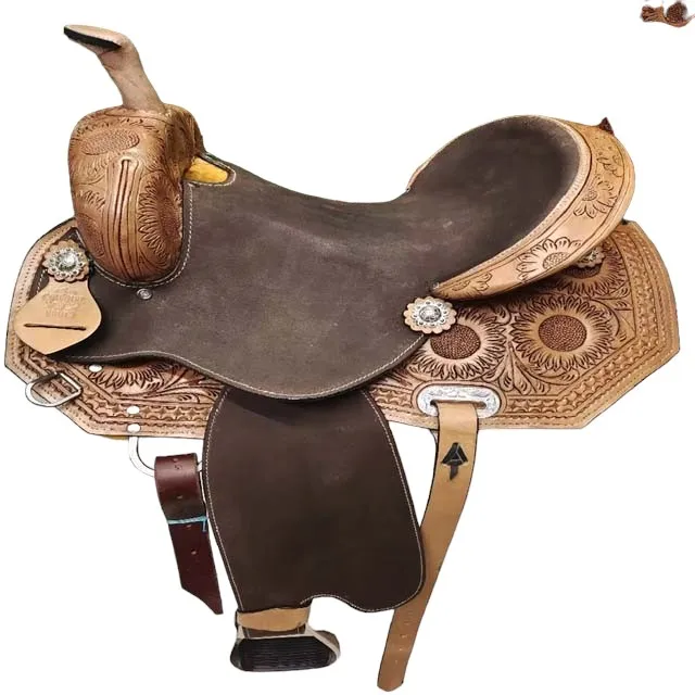 Handmade Premium Quality Leather Western Barrel Racing Horse Saddle Trail Custom Size Design Color With All Accessories Included