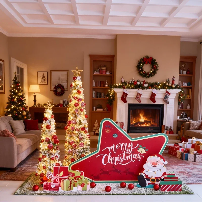 Christmas tree decorations finished floor ornament Internet celebrity clock in point arrangement Santa kt board photo props