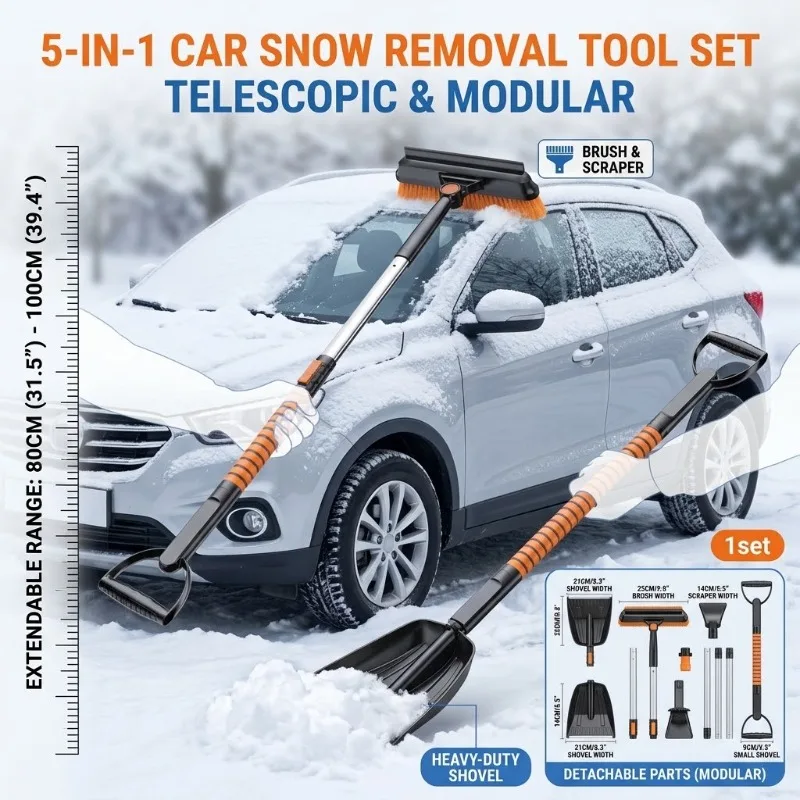 1set-multifunctional-car-snow-shovel-aluminum-alloy-telescopic-ice-scraper-winter-windshield-brush-detachable-cleaning-accessory