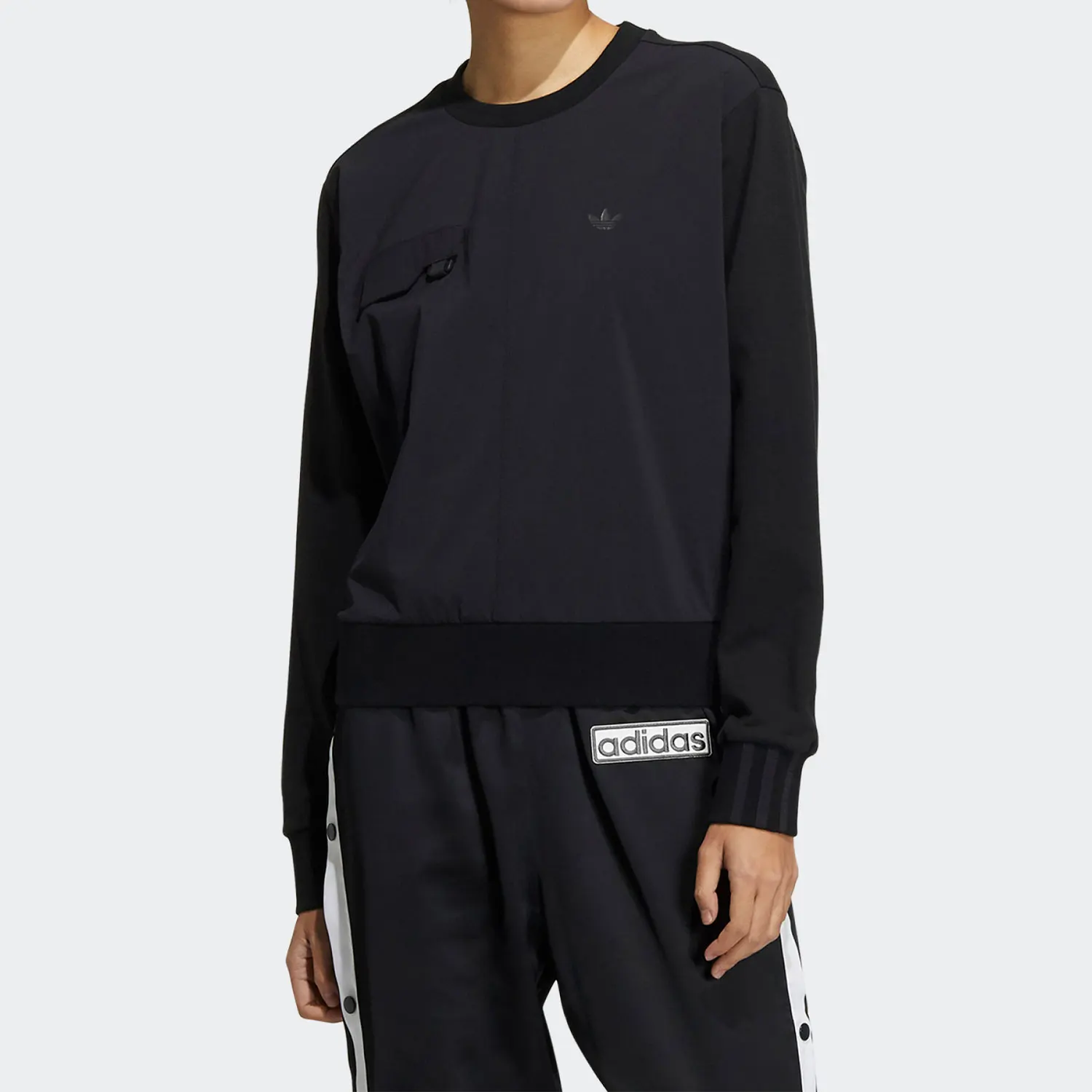 

Женская повседневная дышащая спортивная толстовка Adidas Originals Authentic Trefoil New Season с круглым вырезом HJ7311