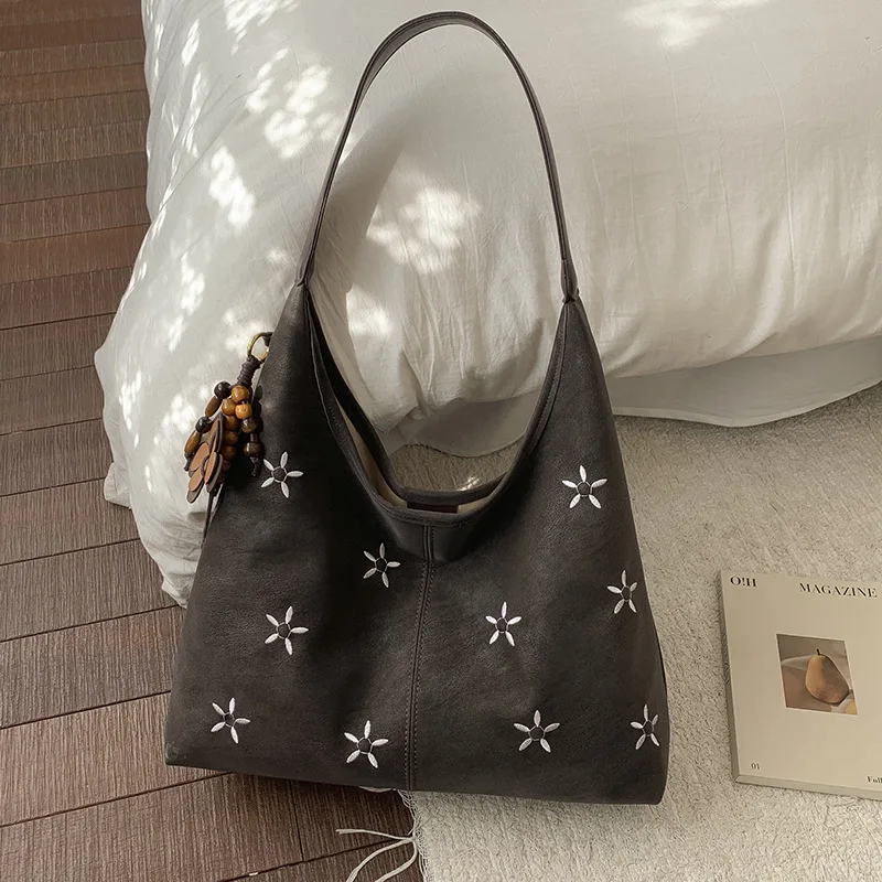 Suede Large Capacity Tote Bag for Woman Shoulder Bags Retro Women Underarm Bag Purse and Handbags Shopping Bags Ita Bag Сумка