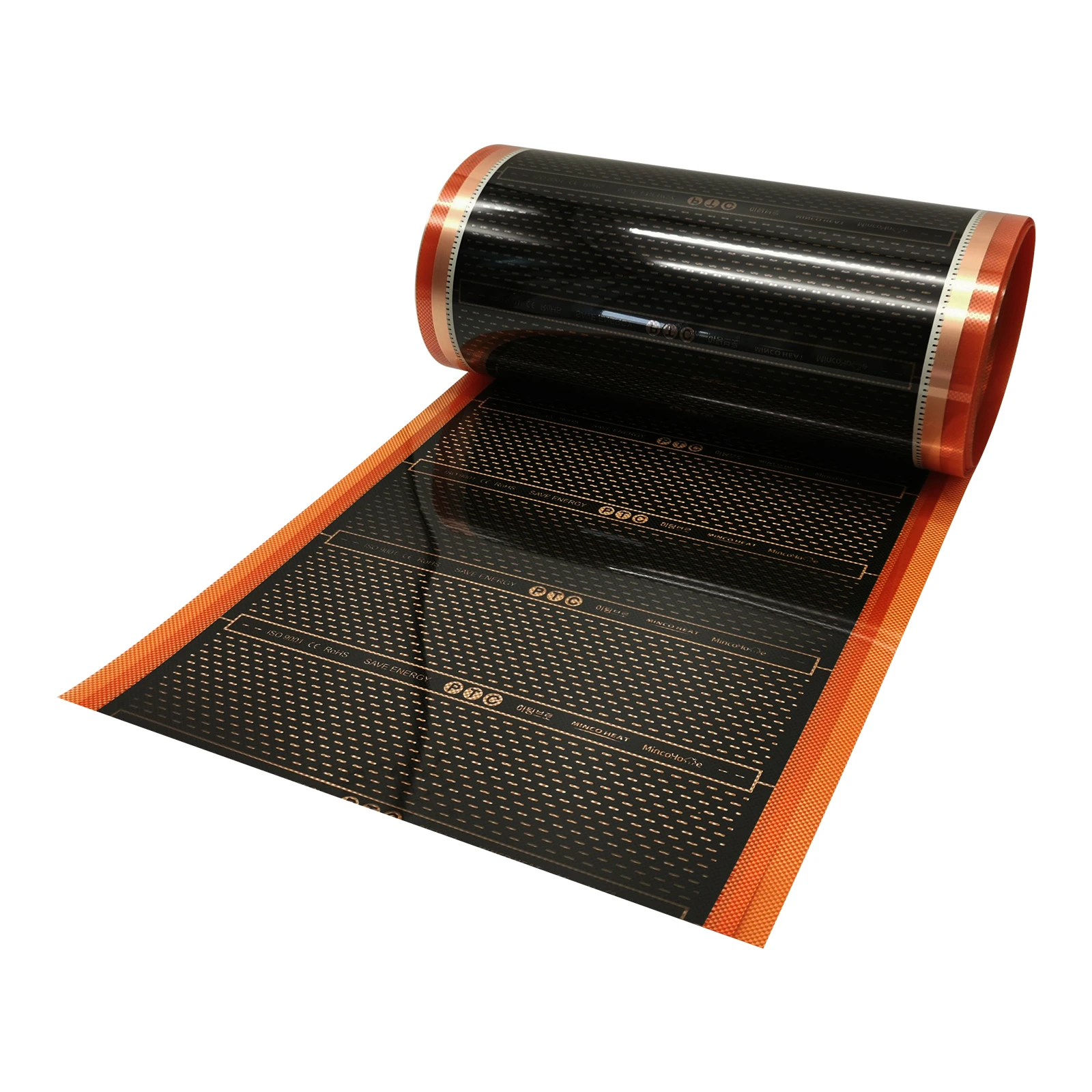 MincoHeat AC220V 50cm Width Healthy Orange PTC Energy Efficient Heating Film Infrared Underfloor Heating Graphene Heater 150w/m2
