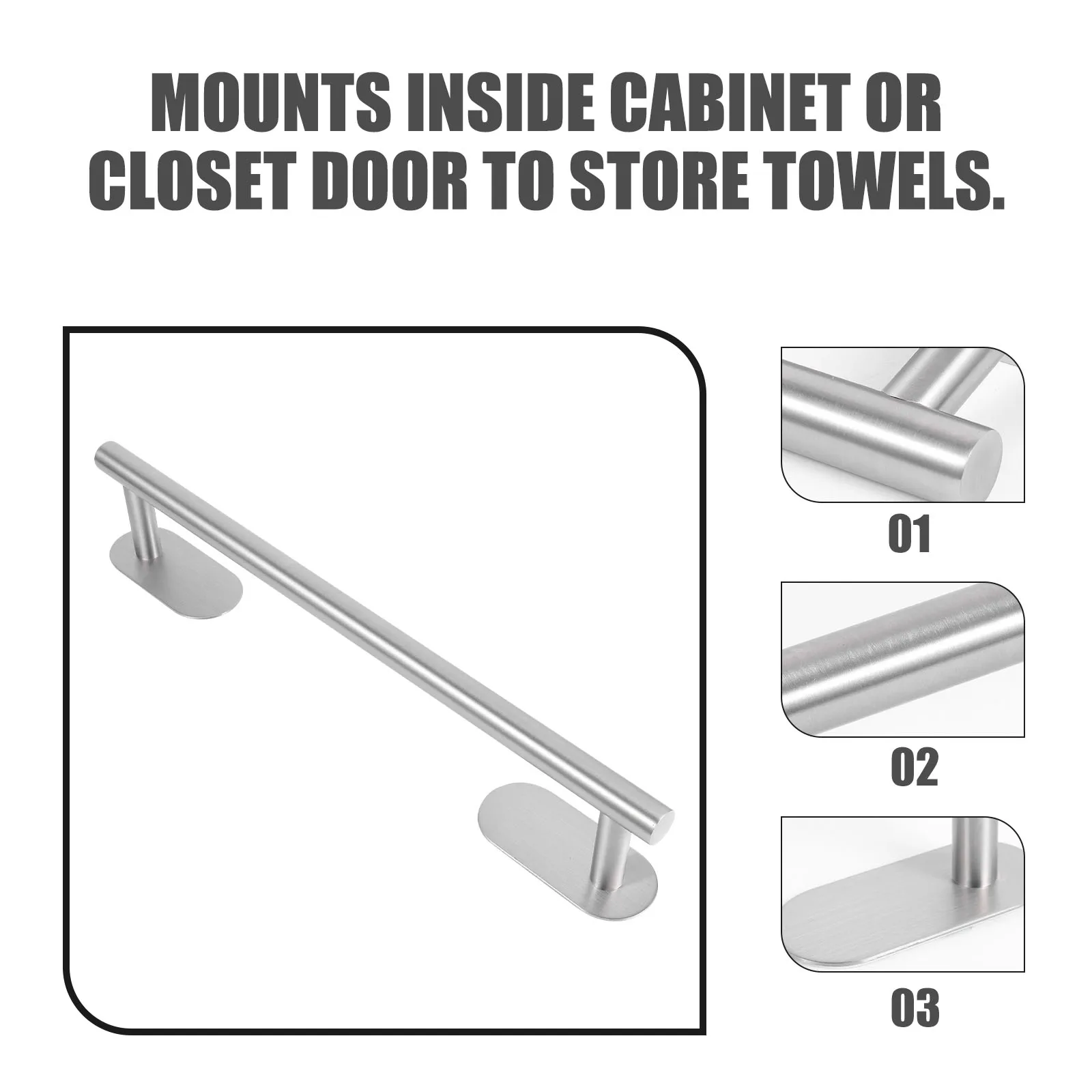 

Stainless Steel Towel Rack Brushed Nickel Modern Corrosion Resistant Scratch Proof Safe Multi Purpose Kitchen Bathroom Laundry