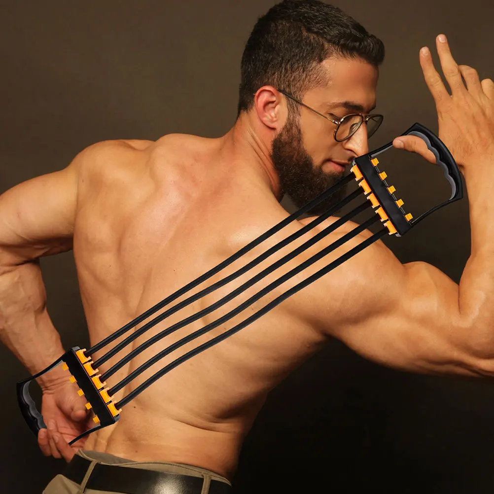 

2Pcs Elastic Chest Trainer for Arm and Chest Exercises Strength Training Belt with Detachable Bands for All Fitness Levels