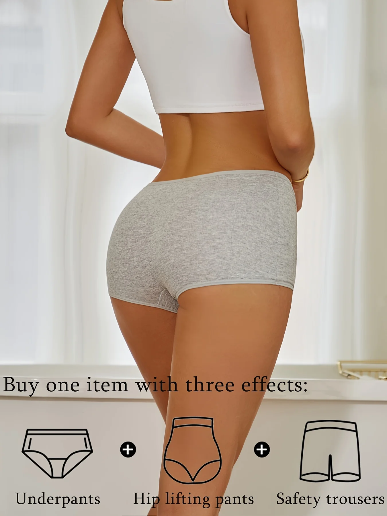 Women Seamless Mide Rise Panties Cotton Underwear Women\'s Boxer Pants Fashion  Seamless Safty Pants Female Breathable Lingerie