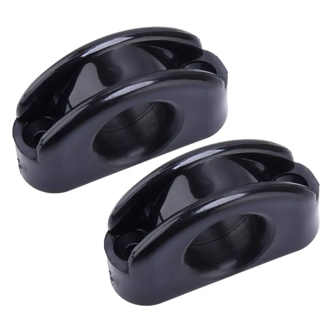 Black 2Pcs Nylon Deck Eye Fairlead Bullseye Line Cable Rope Guide Pulley Fit for Marine Boat Yacht Kayak Canoe